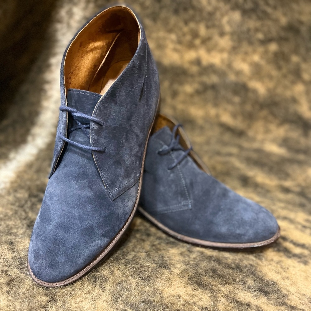 J. Crew MacAlister Boot/Dress Shoe in Blue Grey Suede Size 10 1/2